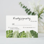 RSVP Tropical Wedding Card sjabloon (Staand voorkant)
