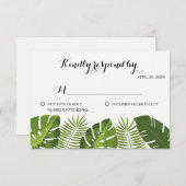 RSVP Tropical Wedding Card sjabloon (Voorkant / Achterkant)
