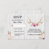 RSVP Trouw Bruiloft Landelijke Geweien Herten Kaar Kaart (Voorkant / Achterkant)