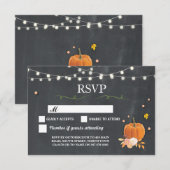 RSVP Trouw Bruiloft Rustic Krijt Pompoen Reactie K Kaart (Voorkant / Achterkant)
