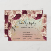 RSVP Trouw Glitter Bruidsroos Goud Krans Blauw (Voorkant / Achterkant)