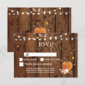 RSVP Trouw Rustieke Houten Pompoen Reactiekaarten Kaart (Voorkant / Achterkant)