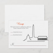 RSVP Trouwdag met uitzicht op Washington DC Kaart (Voorkant / Achterkant)