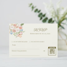 RSVP trouwkaart botergele tuin bloemen