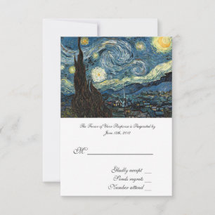 RSVP, trouwkaart, Sterrennacht RSVP Kaartje
