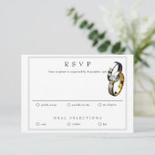 RSVP Trouwringen RSVP en maaltijdrespons Kaart (Staand voorkant)