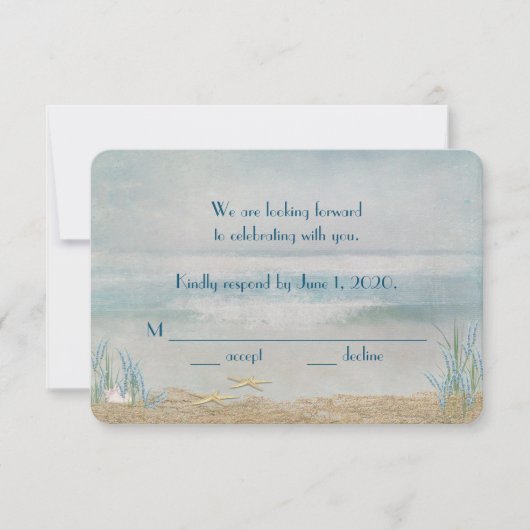 RSVP-trouwzeester op het strand Kaart (Voorkant)