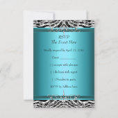 RSVP Turquoise bleu Zèbre Empreinte de léopard Cha (Dos)