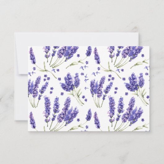 RSVP Typografie, Lavendel Waterverf Flowers (Achterkant)