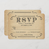 RSVP Typografie Rustic Wedding Reply (Voorkant / Achterkant)