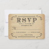 RSVP Typografie Rustic Wedding Reply (Voorkant)