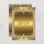 RSVP Uitnodiging 60ste Verjaardag Party Gold (Voorkant / Achterkant)