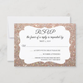 RSVP Uw Dag Glitter Fab Roos Gold Kaartje