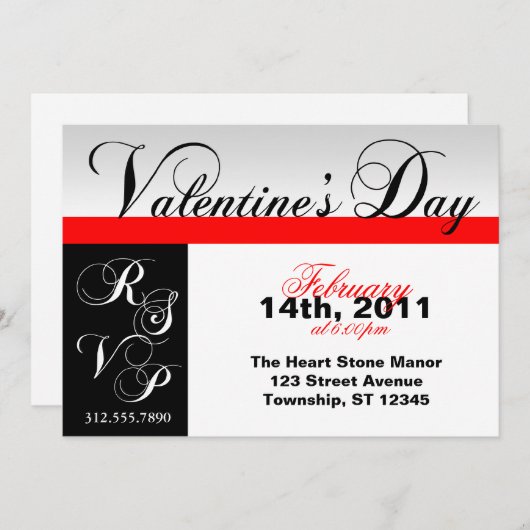 RSVP Valentijnsdag-uitnodigingen Kaart (Voorkant / Achterkant)