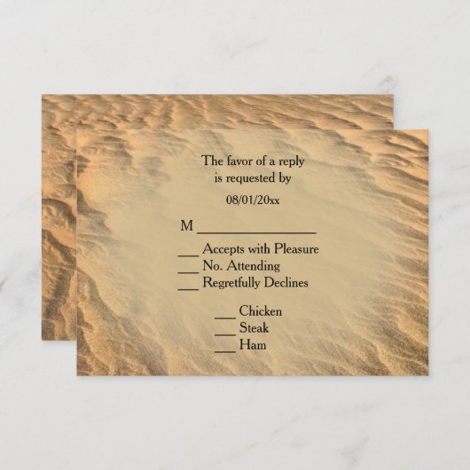 RSVP van bestemming met menukeuze (Voorkant / Achterkant)