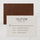 RSVP van crème en bruin Rustic Wedding Kaartje (Voorkant / Achterkant)