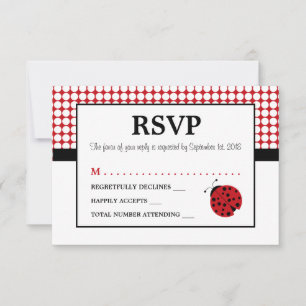 RSVP van de Birthday Party van Red Ladybug Childre