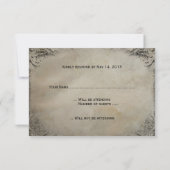 RSVP van de Vintage Bride en Groom Wedding (Achterkant)
