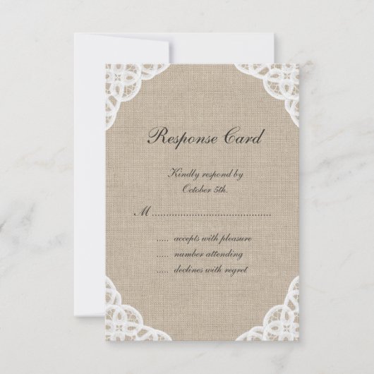 RSVP van een bijtende kant en overlapping (Voorkant)