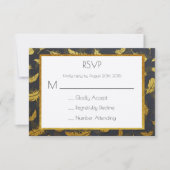RSVP van elegant en zwart-wit en goudkoorts (Voorkant)