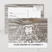 RSVP van gebandeerd hout Uitnodiging Briefkaart (Voorkant / Achterkant)