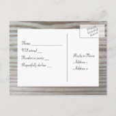 RSVP van gebandeerd hout Uitnodiging Briefkaart (Achterkant)