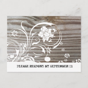 RSVP van gebandeerd hout Uitnodiging Briefkaart