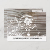 RSVP van gebandeerd hout Uitnodiging Briefkaart (Voorkant / Achterkant)