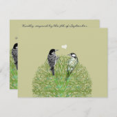 RSVP van groene wervelkolom met  vogels (Voorkant / Achterkant)