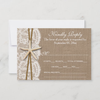 RSVP van het Collectie van de Startvis Rustic Kaartje