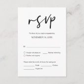 RSVP van het huwelijk, met maaltijdopties Informatiekaartje (Voorkant)