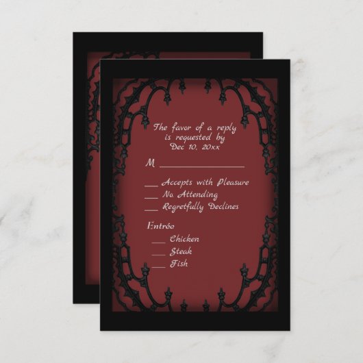 RSVP van het rode bloedbeeld met Entree Choice (Voorkant / Achterkant)