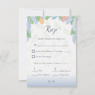 RSVP - Vectorial Tulip With Leaves In Cold Color Kaartje