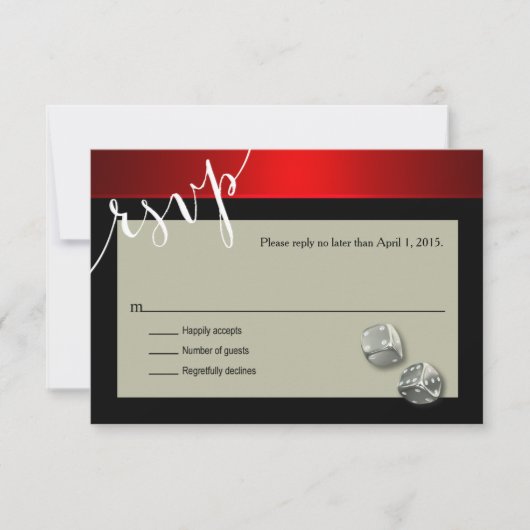 RSVP Vegas Casino Chip | rouge argent noir (Devant)