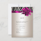 RSVP Verjaardagsfeest Zebra Wit Crème Zwart Roze Kaartje (Achterkant)
