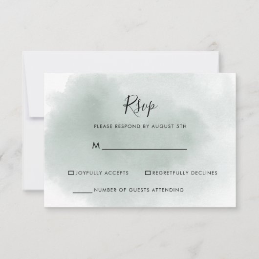 RSVP vert et blanc calligraphié (Devant)