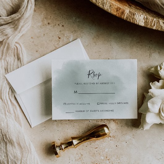 RSVP vert et blanc calligraphié