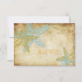 RSVP VINTAGE BLUE STARFISH MARIAGE INVITATIONS (Devant)