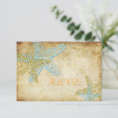 RSVP VINTAGE BLUE STARFISH MARIAGE INVITATIONS (Debout devant)