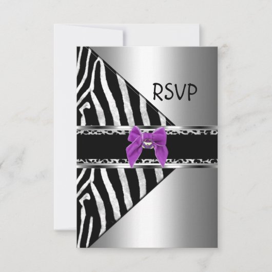 RSVP Violet Argent Noir Zèbre Léopard (Devant)