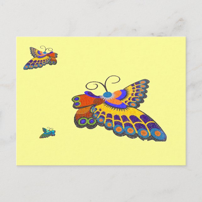 RSVP-vlinders voor bruiloft Uitnodiging Briefkaart (Voorkant)