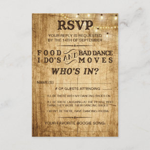 RSVP voor bruiloft Food, I Do's en Bad Dance Moves
