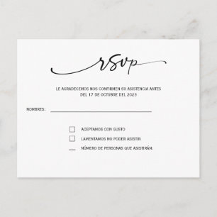 RSVP voor Spaanse bruiloft ansichtkaart Briefkaart