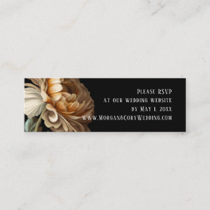 RSVP voor trouwwebsite met Oud-Wereld bloemmotief Mini Visitekaartje