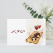 RSVP voor wijn diner viering Kaartje (Staand voorkant)