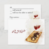 RSVP voor wijn diner viering Kaartje (Voorkant / Achterkant)