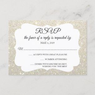 RSVP Votre Parties scintillant Jour Fab Blanc Or
