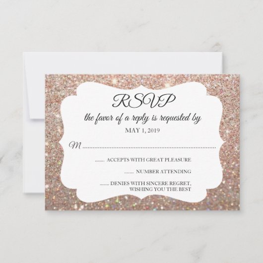 RSVP Votre Parties scintillant Jour Fab Rose Gold (Devant)