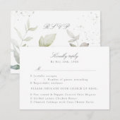 RSVP w choix de repas aquarelle feuillage (Devant / Derrière)