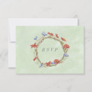 RSVP w choix de repas aquarelle fleur sauvage cour
